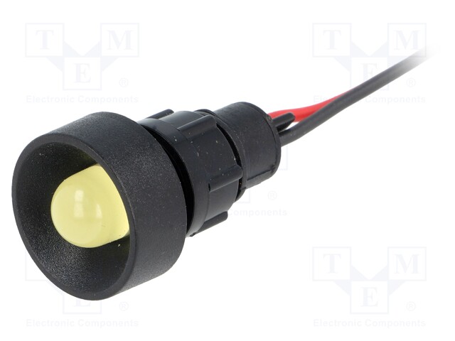 Indicator: LED; recessed; 220VDC; Cutout: Ø13mm; IP40; 300mm leads