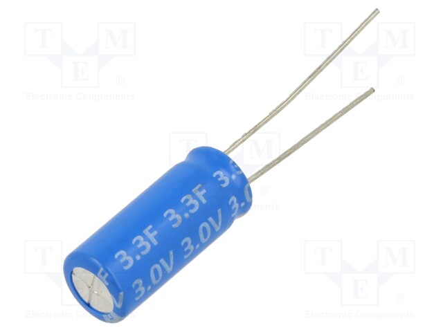 Supercapacitor; THT; 3.3F; 3VDC; Ø8x20mm