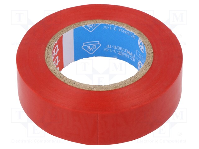 Electrically insulated tape; PVC; W: 50mm; L: 25m; red