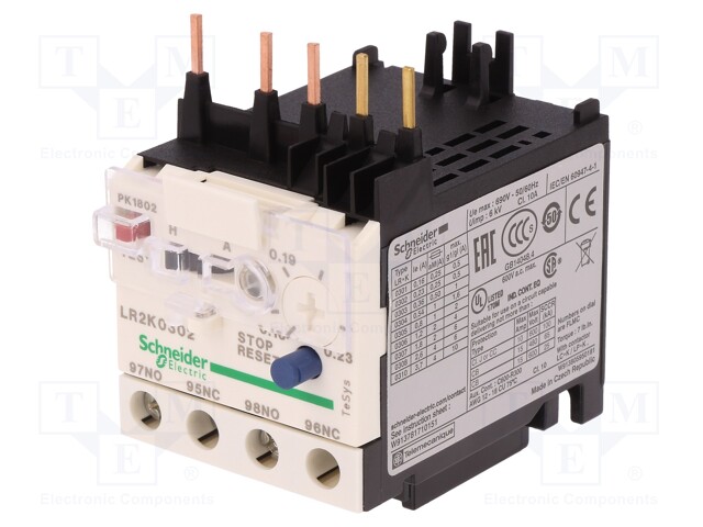 Thermal relay; Series: TeSys K; Auxiliary contacts: NO + NC