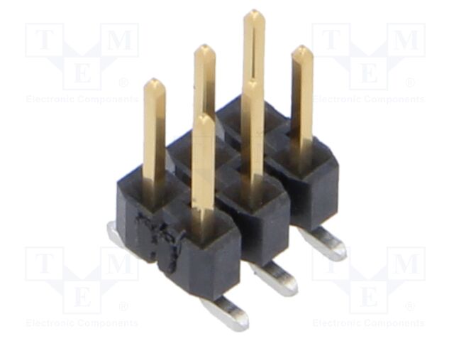 Connector: pin strips; male; PIN: 6; 2.54mm; gold-plated; SMT