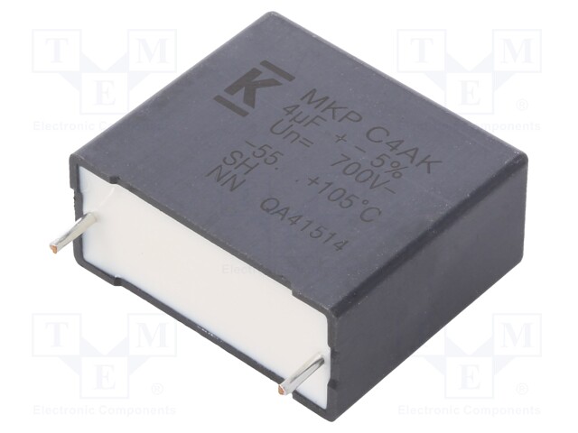 Capacitor: polypropylene; DC-Link; 4uF; ESR: 13.4mΩ; THT; ±5%