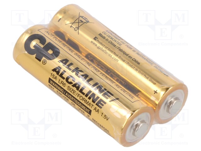 Battery: alkaline; 1.5V; AA; non-rechargeable; 2pcs.