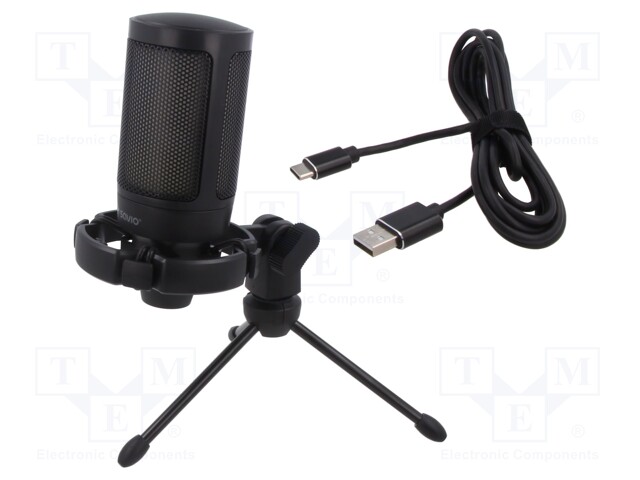 Microphone; black,red; USB A; wired; Features: PnP; 1.8m; -40dB
