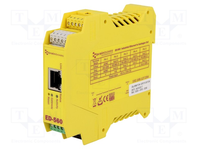 Industrial module: Ethernet gateway; Number of ports: 2; 5÷30VDC