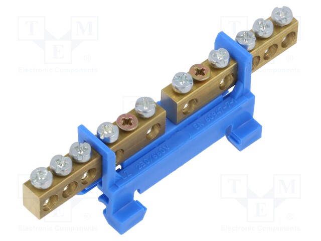 Connector: terminal block; ways: 2; terminals: 10; blue