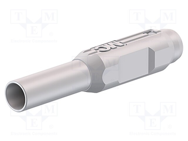 Plug; 2mm banana; white; gold-plated; Insulation: PA; Ø: 2.1mm