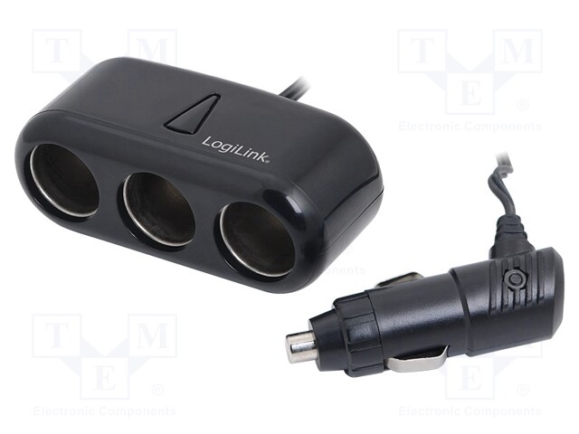 Cigarette lighter splitter; car lighter socket x3; 5A; black