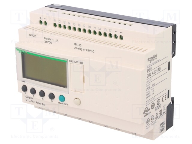 Programmable relay; IN: 12; Anal.in: 2; OUT: 8; OUT 1: relay; 24VDC