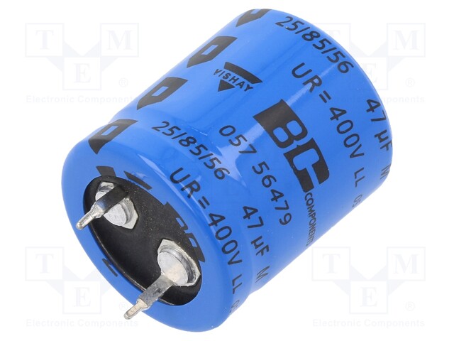 Capacitor: electrolytic; SNAP-IN; 47uF; 400VDC; Ø22x25mm; ±20%