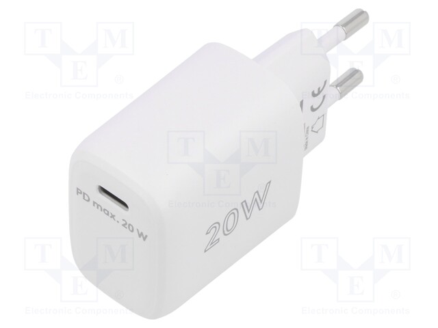 Power supply: switched-mode; plug; 20W; Plug: EU; Usup: 110÷240VAC