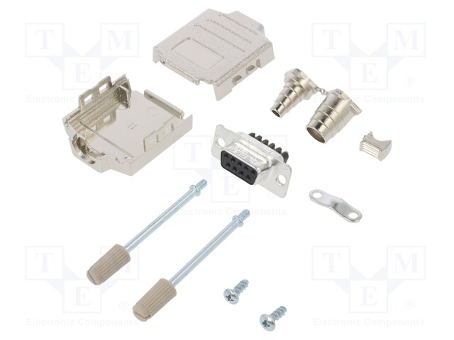 D-Sub; PIN: 9; female; shielded,metalized; straight; for cable