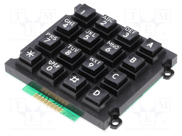 Keypad: plastic; No.of butt: 16; none; plastic; 200mΩ; 1.5N; 20mA