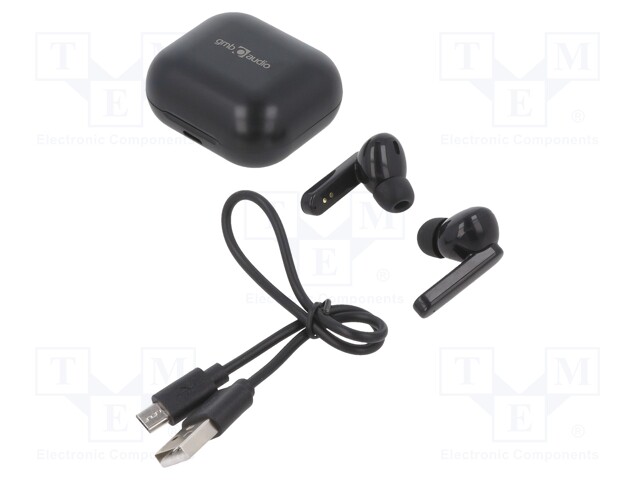 Bluetooth headphones with microphone; black; USB C; 10m; 40mAh