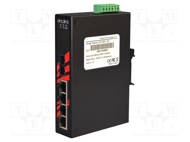 Industrial module: switch Ethernet; unmanaged; 12÷48VDC; RJ45