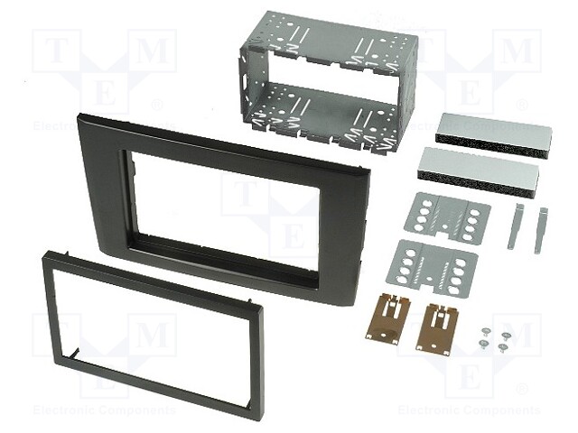 Radio mounting frame; Volvo; 2 DIN; black