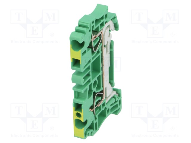 Splice terminal: rail; 2.5mm2; ways: 1; terminals: 2; yellow-green