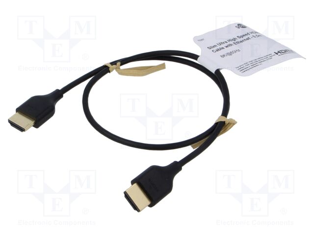Cable; HDMI plug,both sides; 0.5m; black; HDCP 2.2,HDMI 2.0