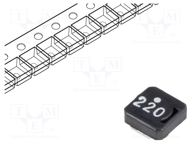 Inductor: ferrite; SMD; 22uH; 0.75A; 413mΩ; ±20%; VLCF