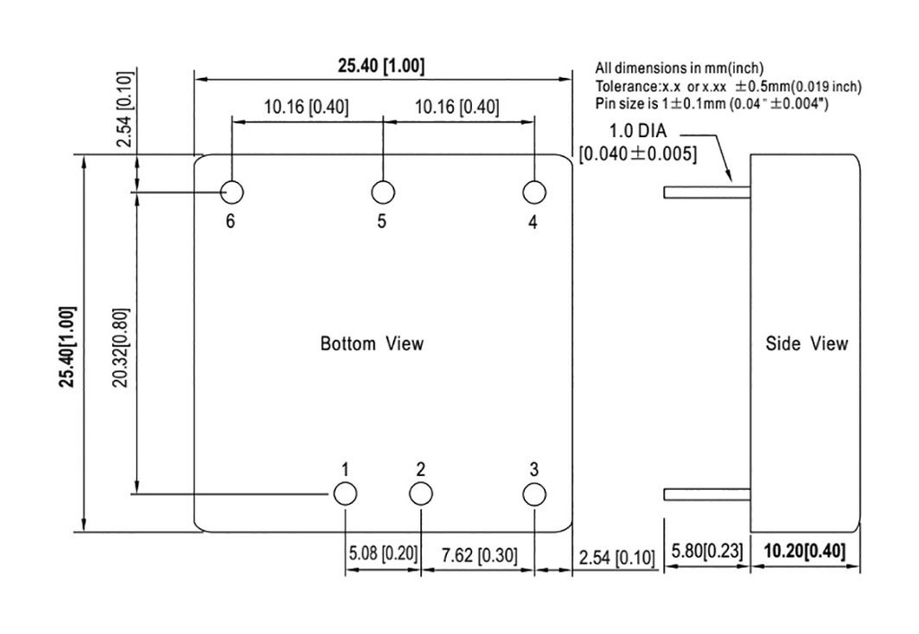 Converter: DC/DC; 6W; Uin: 9÷75V; Uout: 5VDC; Iout: 0÷1200mA; 300kHz