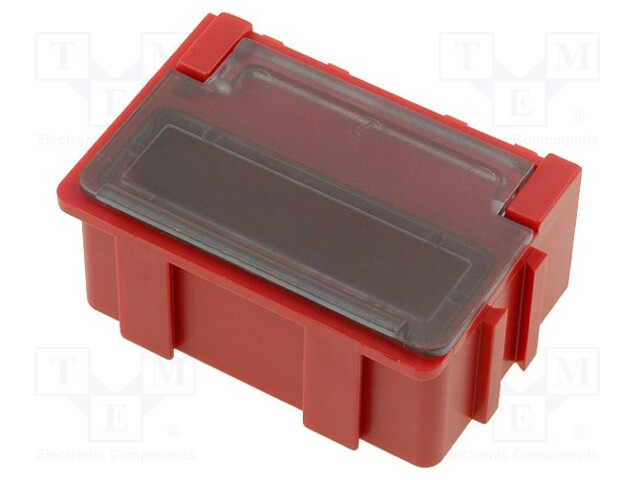 Bin; ESD; 37x12x15mm; Mat: Liastat (dispative); red