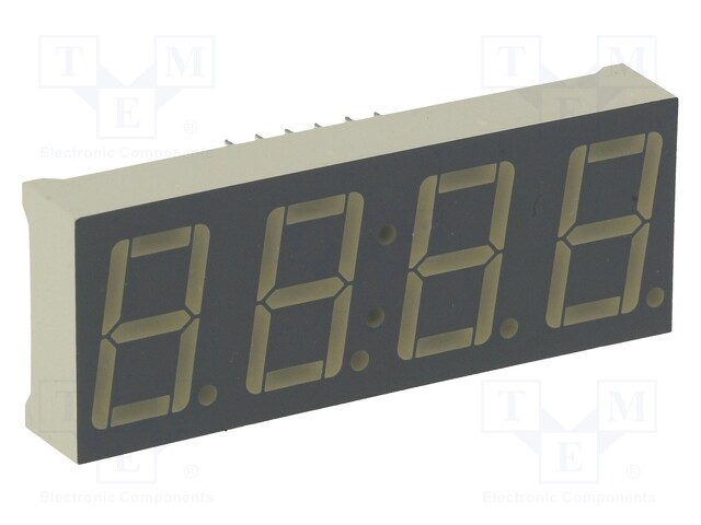 Display: LED; 7-segment; 14mm; 0.56"; No.char: 4; green; 3÷13mcd