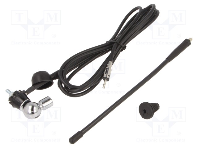 Antenna; 0.25m; AM,FM; universal; rubber mast; 2.5m