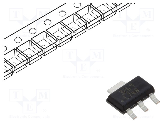 IC: voltage regulator; LDO,fixed; 12V; 0.5A; SOT223; SMD; reel,tape