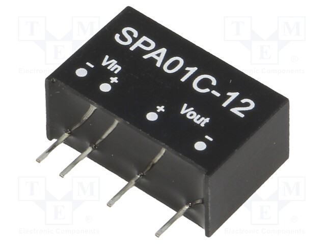 Converter: DC/DC; 1W; Uin: 36÷75V; 12VDC; Iout: 8÷83mA; SIP6; 3g