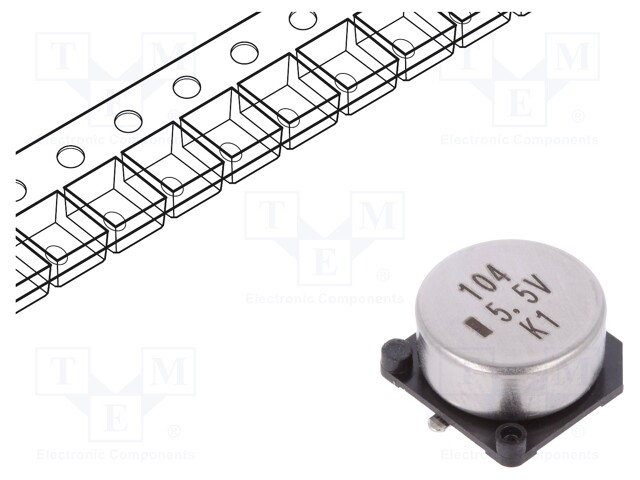 Capacitor: electrolytic; 0.1F; 5.5VDC; ESR: 25Ω; SMD; -20÷+80%