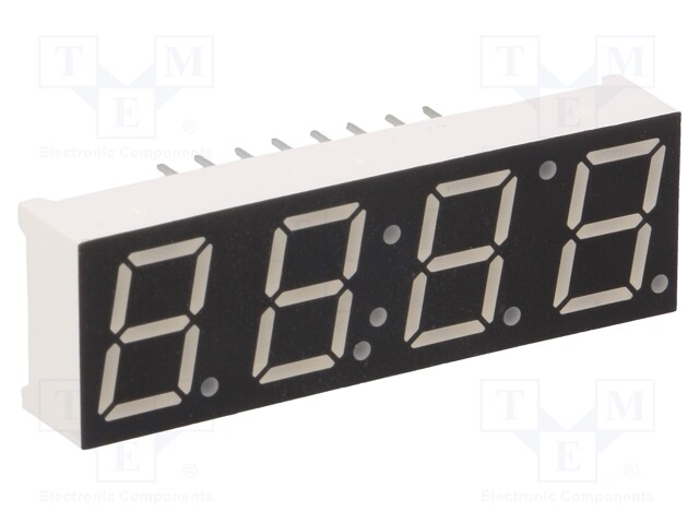 Display: LED; 7-segment; 10mm; 0.39"; No.char: 4; red; 4÷6mcd; anode