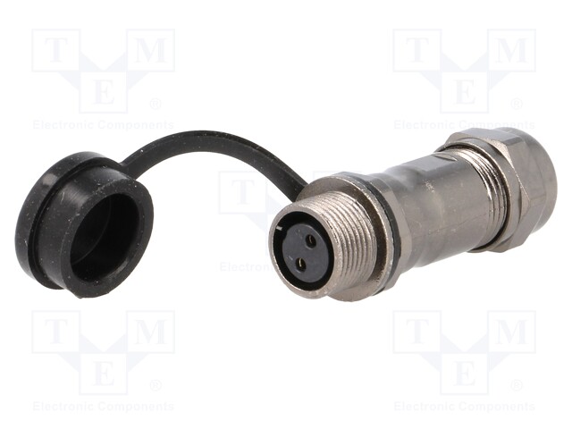 Plug; female; ST12; PIN: 2; IP67; 5÷8mm; 13A; soldering; for cable