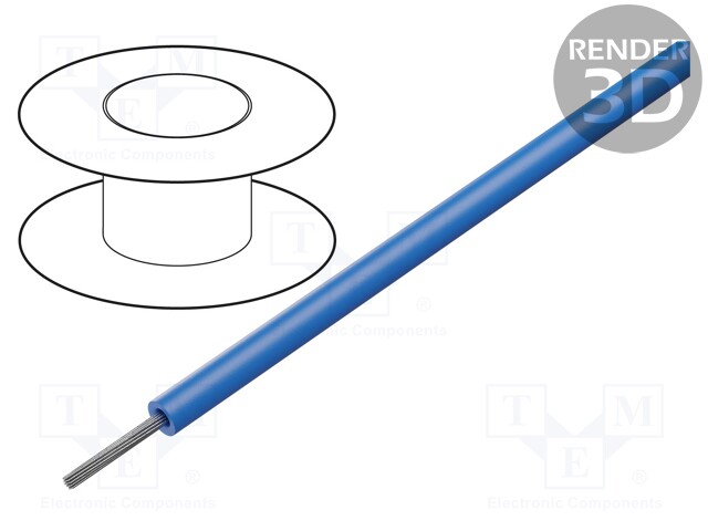 Wire; Silivolt®-1V SN; stranded; Cu; 1x1mm2; silicone; blue; 1.5kV