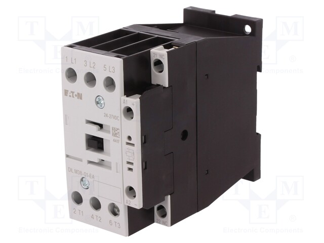 Contactor: 3-pole; NO x3; Auxiliary contacts: NC; 24VDC; 38A; 690V