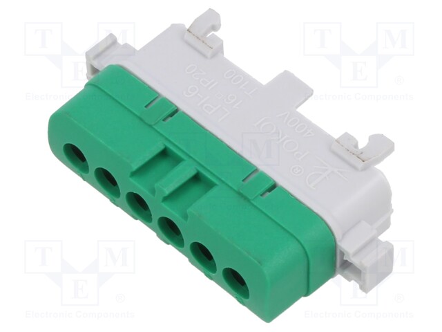 Splice terminal: distribution block; ways: 1; terminals: 6; TS35