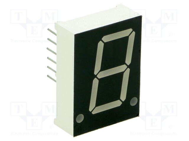 Display: LED; 7-segment; 20.4mm; 0.8"; No.char: 1; red; 3.2÷4mcd