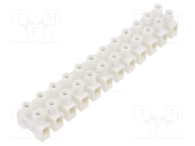 Terminal block; screw terminal; 6mm2; 400V; ways: 12; terminals: 24
