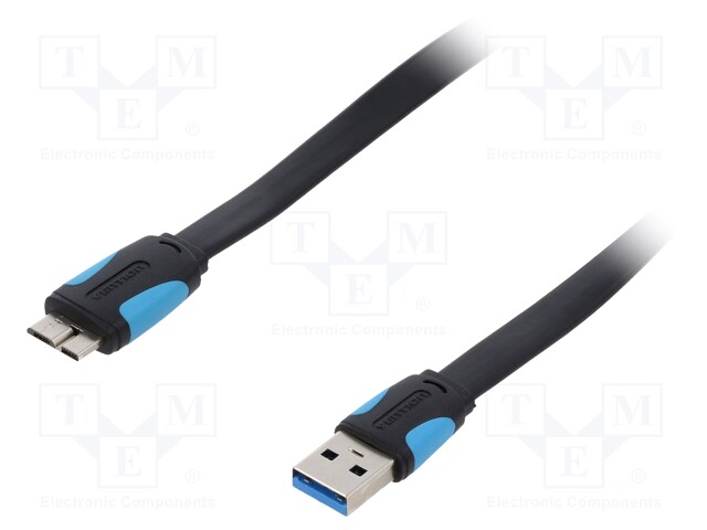 Cable; OTG,USB 3.0,flat; USB A plug,USB B micro plug; 0.25m