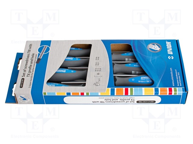 Kit: screwdrivers; Torx® with protection; 621/1CS7TBI; 7pcs.