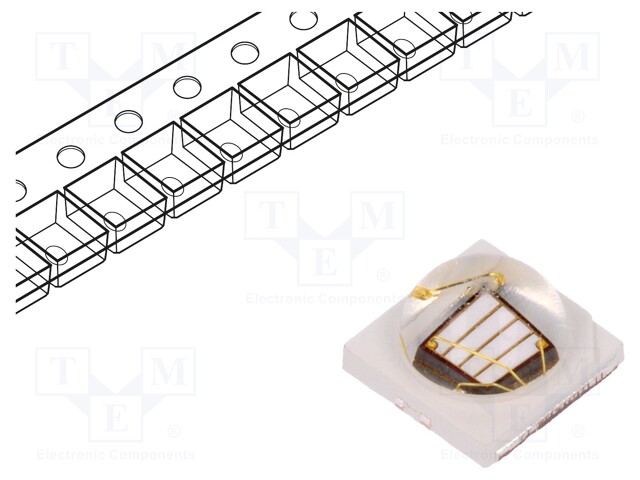 Power LED; EMITER; ultraviolet; Pmax: 3W; λd: 390-400nm; 140°; SMD