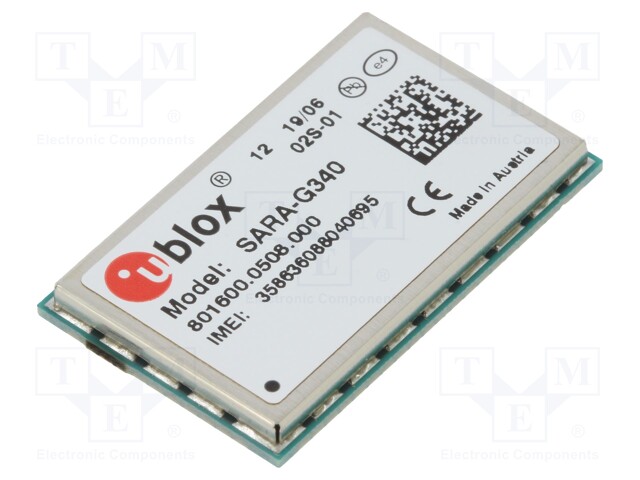 Module: GSM; 2G; SARA-G3; SMD; GPRS,GSM; 26x16x2.4mm; I/O: 4