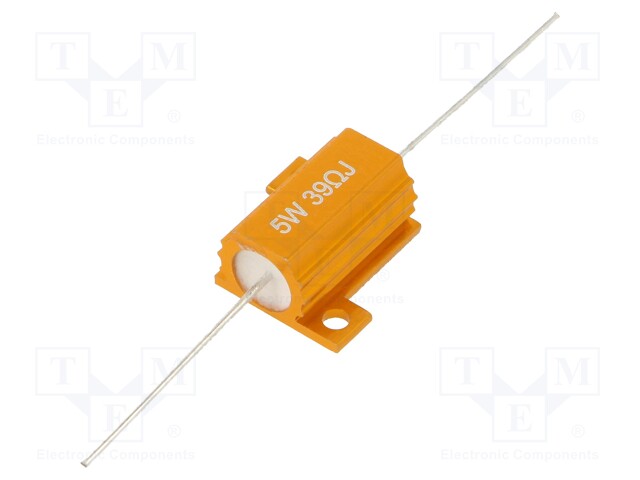 Resistor: wire-wound; with heatsink; 39Ω; 5W; ±5%; 50ppm/°C; axial