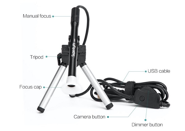 Digital microscope; Mag: x10÷x300; 70g; Interface: USB 2.0