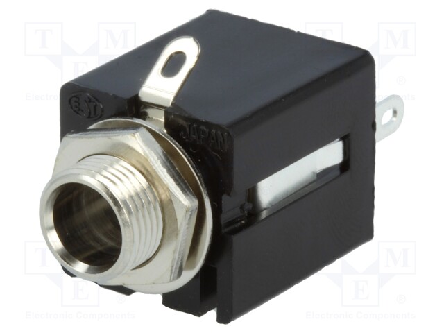 Socket; Jack 6,3mm; female; stereo; ways: 3; straight; soldering