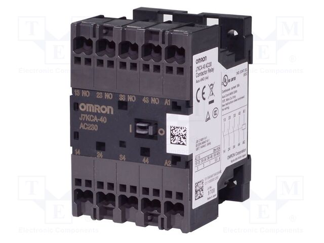 Contactor: 4-pole; NC x2 + NO x2; 24VDC; 1A; J7KCA; spring clamps