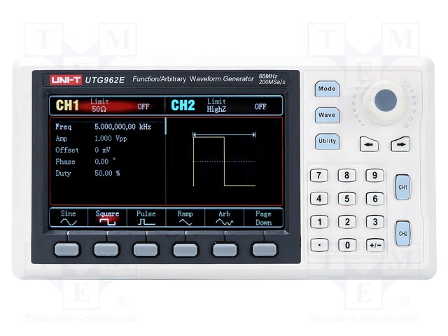 Generator: arbitrary, function; 60MHz; LCD 4,3" (480x272),TFT