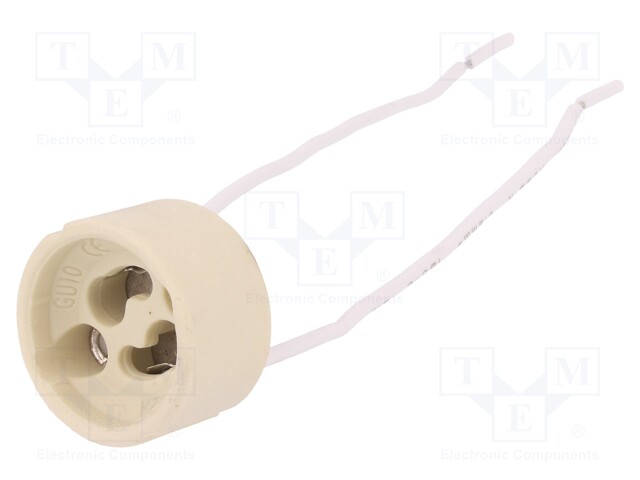 Lampholder: for halogen lamp; GU10; Mat: ceramics; Len: 130mm