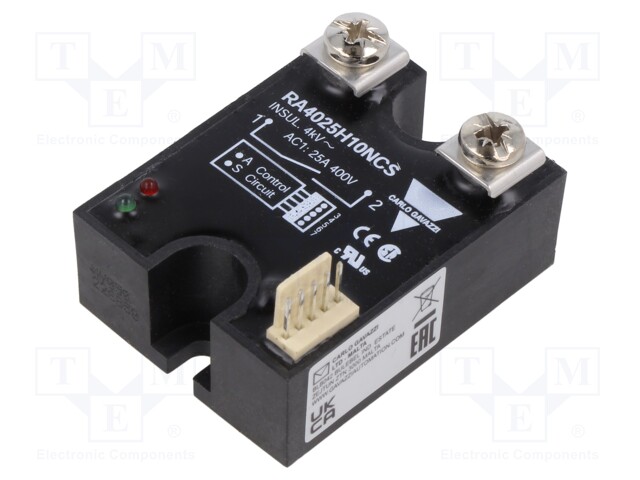 Relay: solid state; Ucntrl: 20÷32VDC; 25A; 150÷440VAC; -20÷70°C