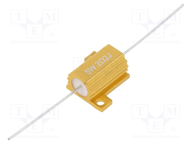Resistor: wire-wound; with heatsink; 2.2Ω; 5W; ±5%; 50ppm/°C; axial