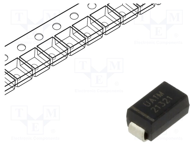 Diode: rectifying; SMD; 1kV; 1A; 75ns; SMA; Ufmax: 1.7V; Ir: 3uA